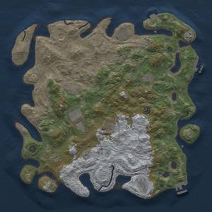 Thumbnail Rust Map: Procedural Map, Size: 4300, Seed: 884540958, 19 Monuments