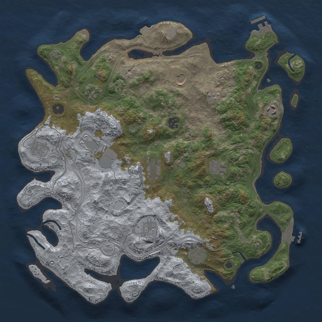 Rust Map: Procedural Map, Size: 4250, Seed: 1376287318, 19 Monuments