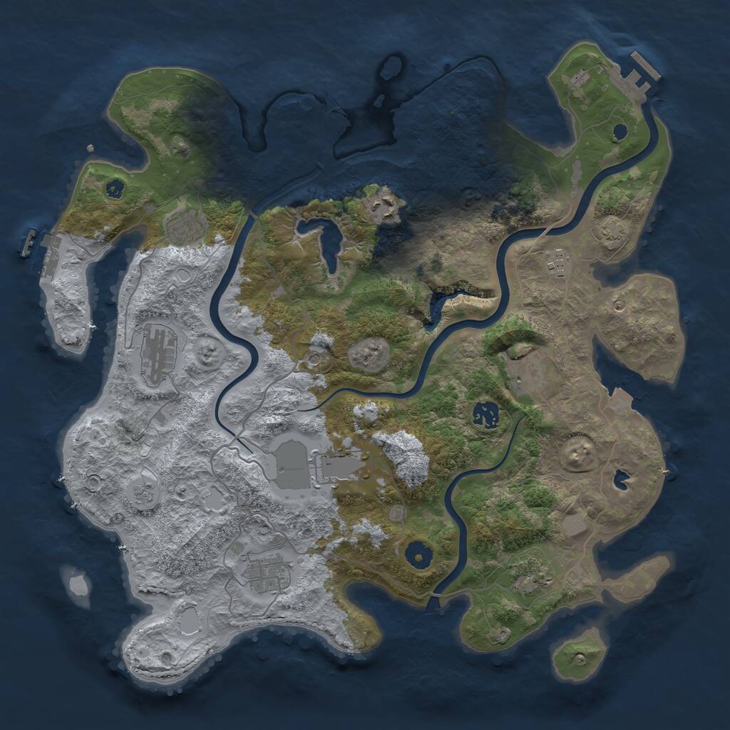Rust Map: Procedural Map, Size: 4000, Seed: 50924, 15 Monuments