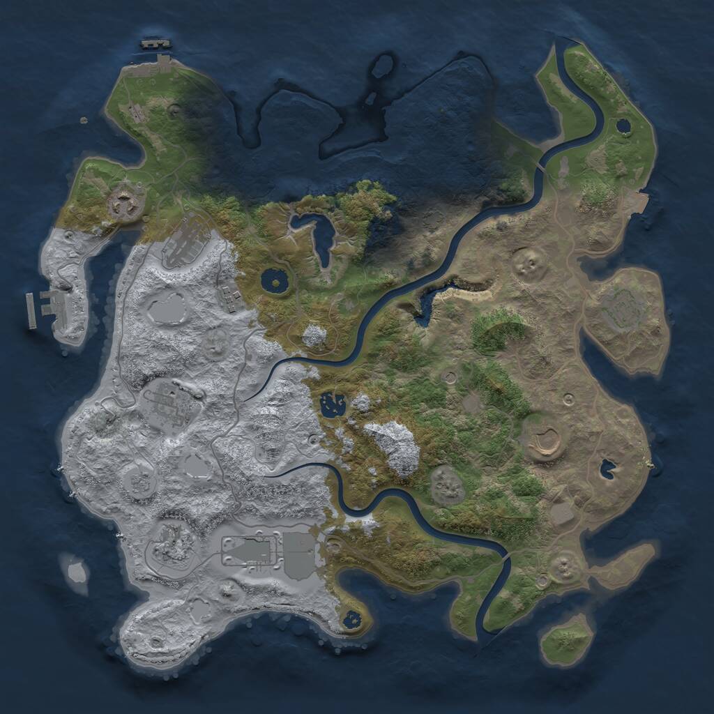 Rust Map: Procedural Map, Size: 4000, Seed: 50924, 15 Monuments