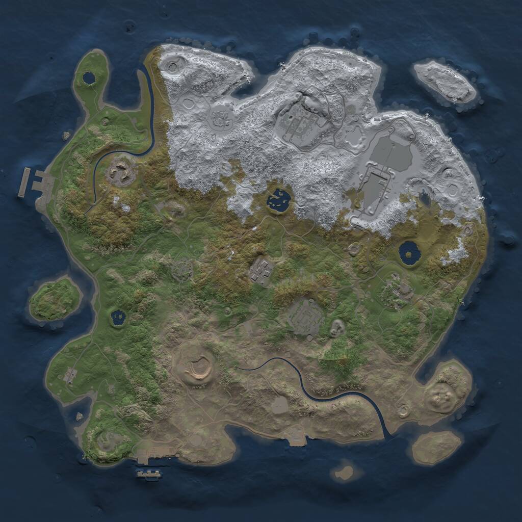 Rust Map: Procedural Map, Size: 3500, Seed: 1785145597, 14 Monuments