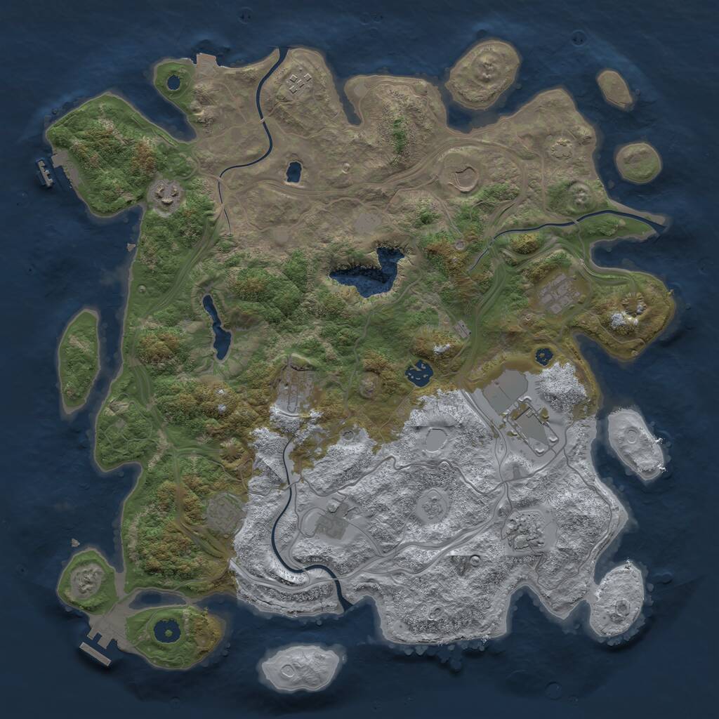 Rust Map: Procedural Map, Size: 4250, Seed: 998777455, 16 Monuments