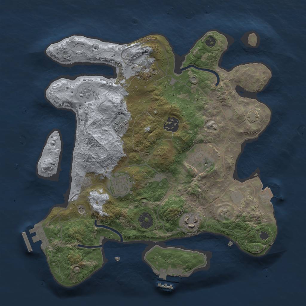 Rust Map: Procedural Map, Size: 3000, Seed: 1970202123, 14 Monuments