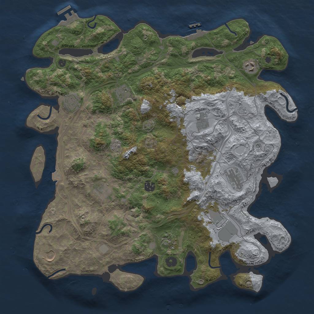 Rust Map: Procedural Map, Size: 4250, Seed: 131890278, 19 Monuments