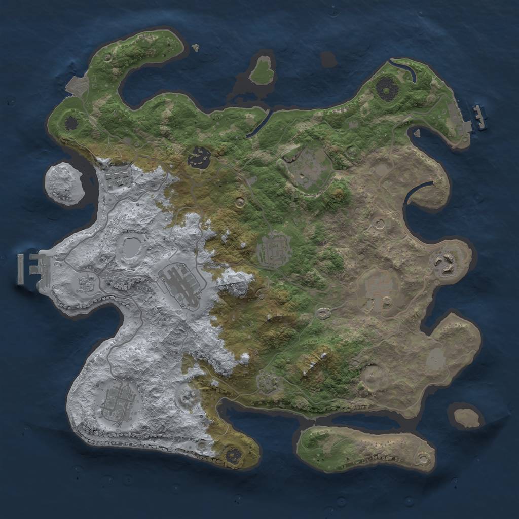 Rust Map: Procedural Map, Size: 3400, Seed: 50375106, 16 Monuments