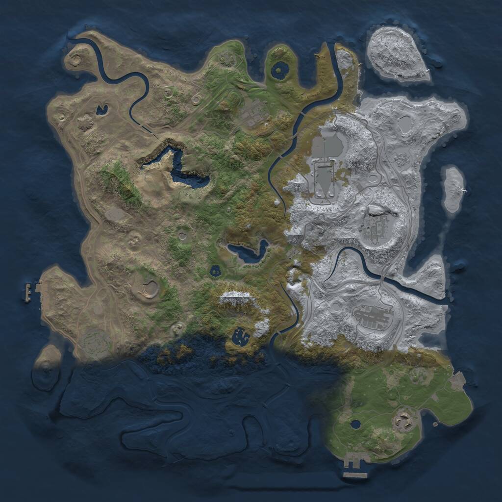 Rust Map: Procedural Map, Size: 4250, Seed: 682150766, 14 Monuments