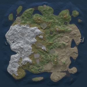 Thumbnail Rust Map: Procedural Map, Size: 4000, Seed: 1305383467, 19 Monuments