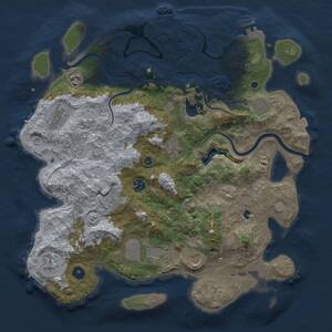 Thumbnail Rust Map: Procedural Map, Size: 4000, Seed: 1305383467, 16 Monuments
