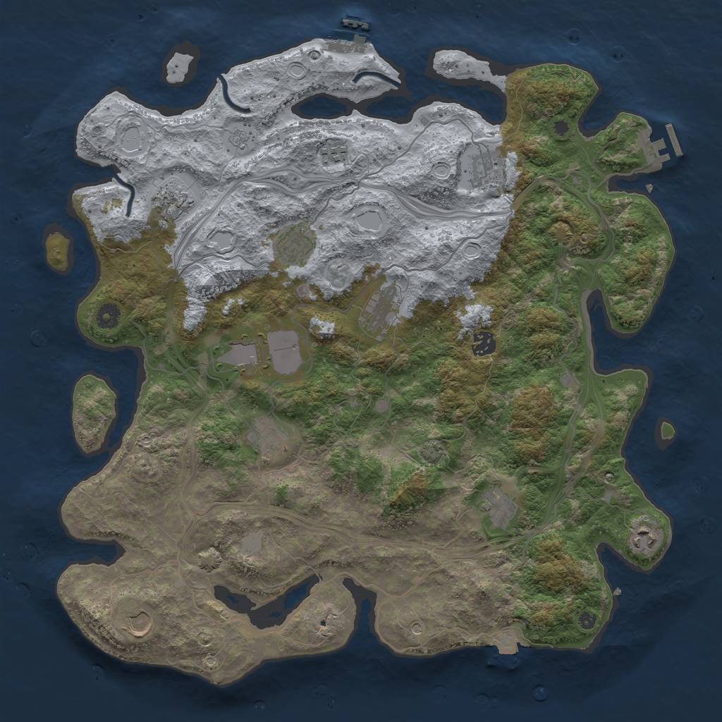 Rust Map: Procedural Map, Size: 4300, Seed: 614243725, 19 Monuments