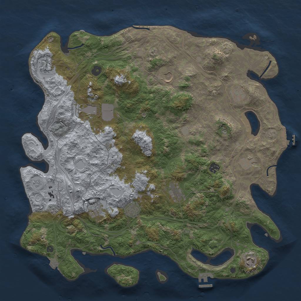 Rust Map: Procedural Map, Size: 4500, Seed: 752959812, 19 Monuments