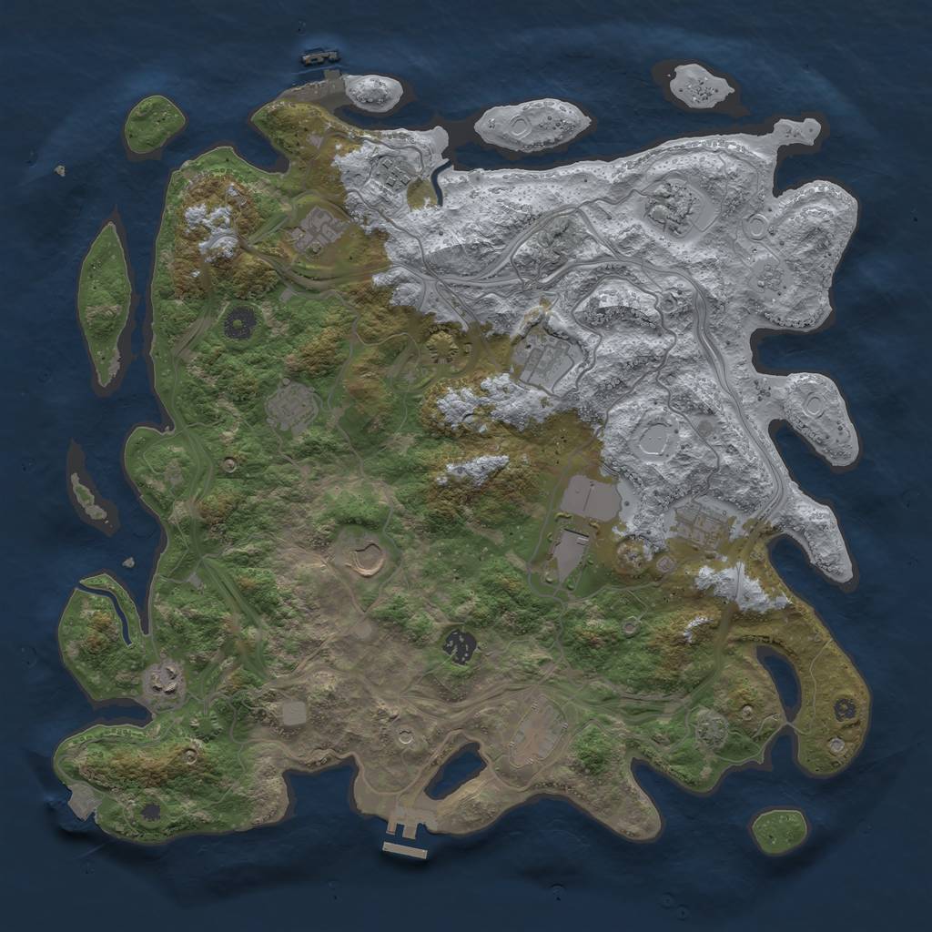 Rust Map: Procedural Map, Size: 4250, Seed: 548868017, 19 Monuments