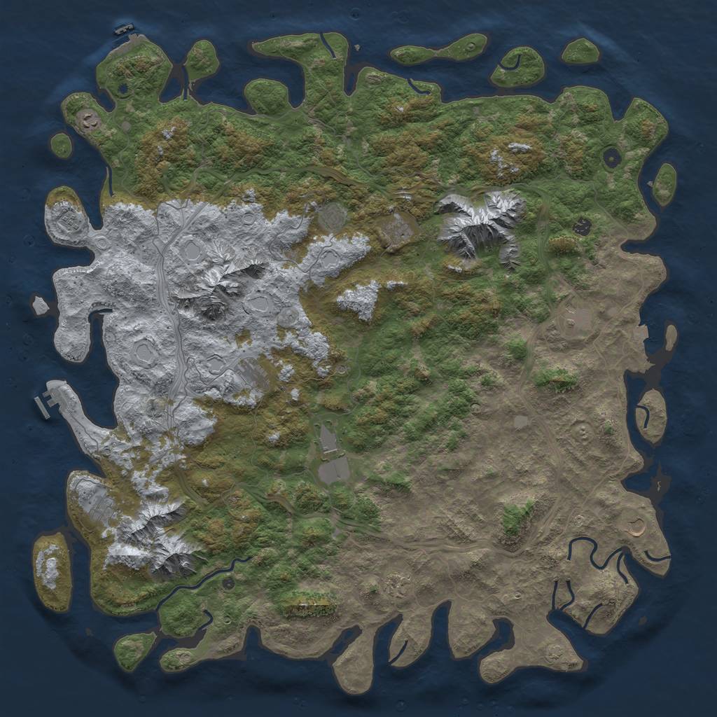 Rust Map: Procedural Map, Size: 6000, Seed: 2147893, 19 Monuments