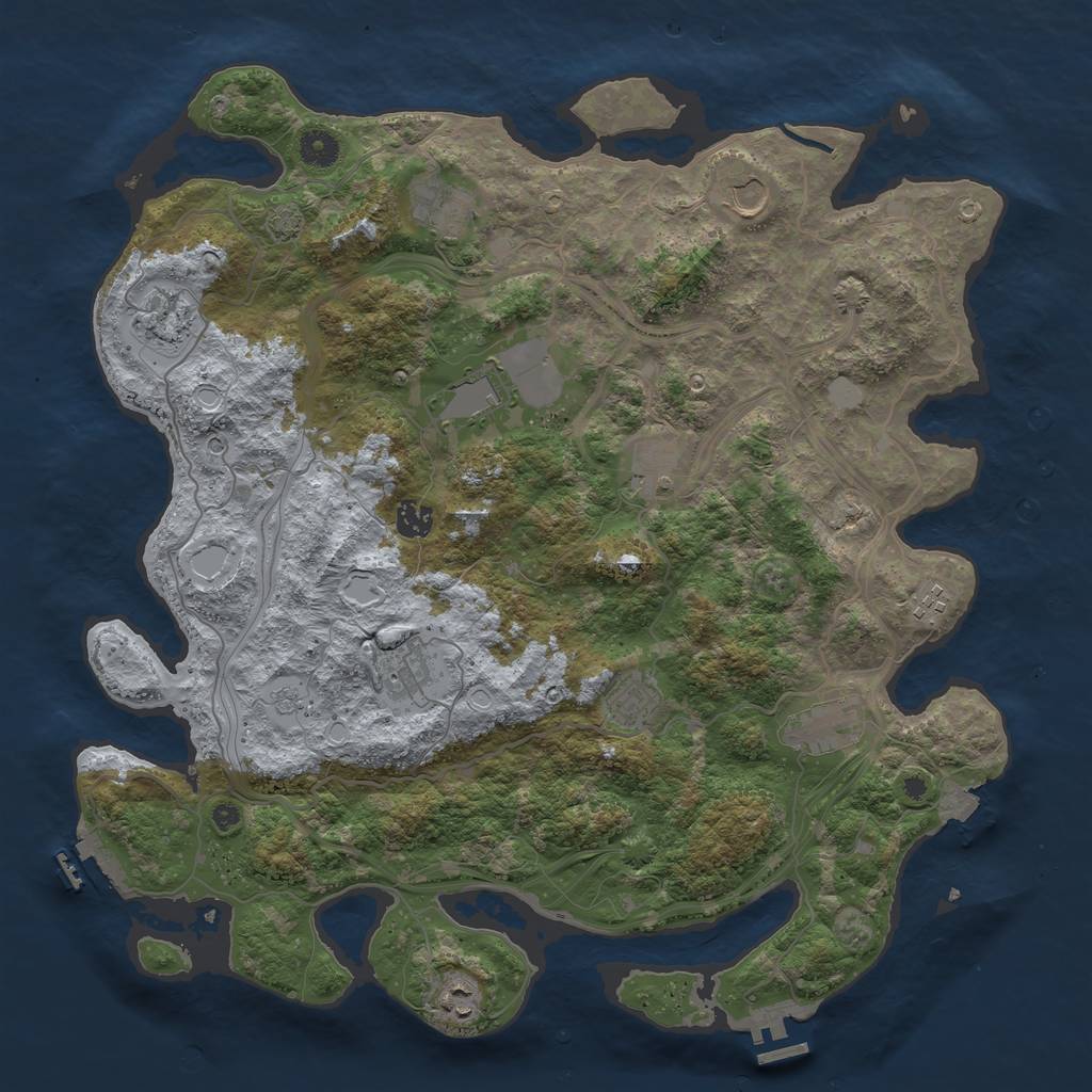 Rust Map: Procedural Map, Size: 4250, Seed: 389402540, 19 Monuments