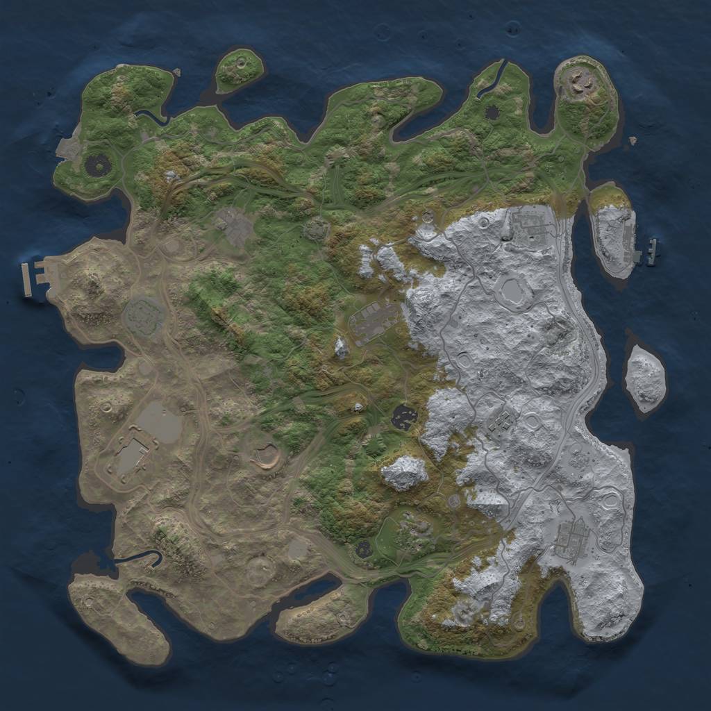 Rust Map: Procedural Map, Size: 4250, Seed: 1465213845, 19 Monuments