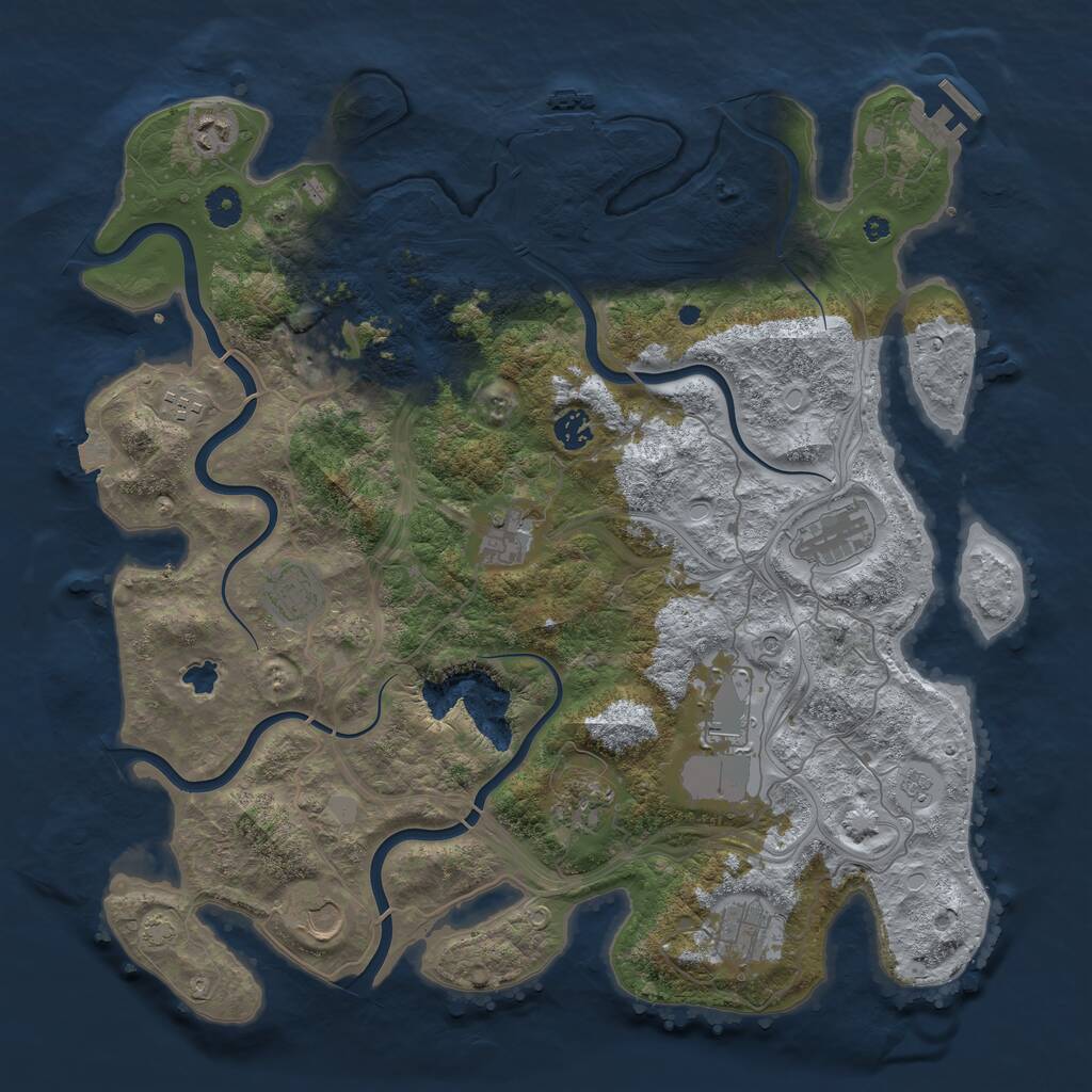 Rust Map: Procedural Map, Size: 4250, Seed: 1465213845, 17 Monuments