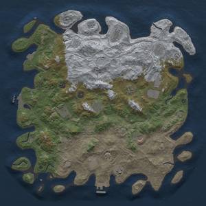 Thumbnail Rust Map: Procedural Map, Size: 4500, Seed: 9878013, 19 Monuments