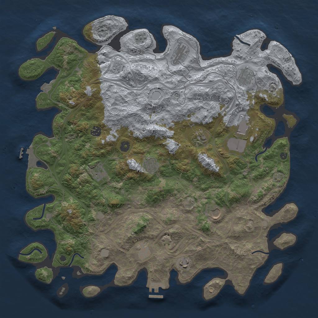 Rust Map: Procedural Map, Size: 4500, Seed: 9878013, 19 Monuments