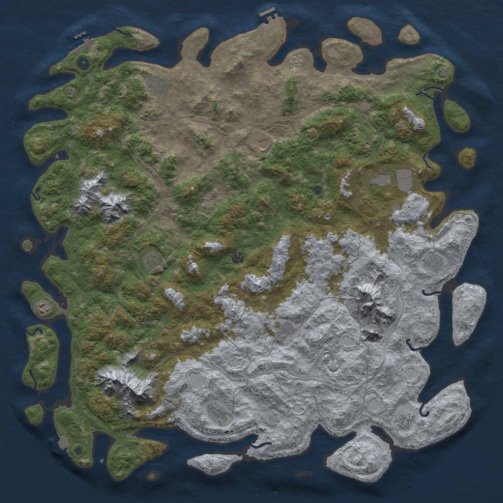 Rust Map: Procedural Map, Size: 6000, Seed: 3751053, 19 Monuments