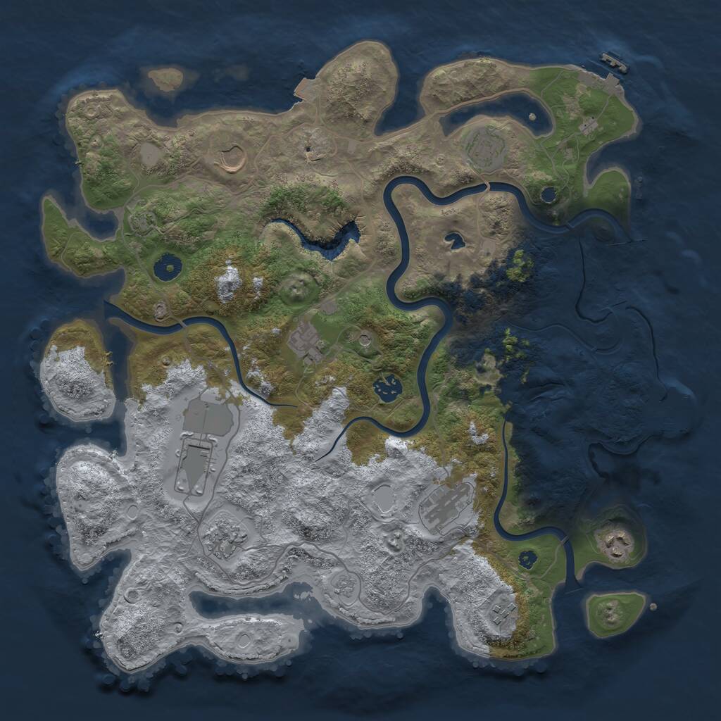 Rust Map: Procedural Map, Size: 4000, Seed: 789765, 15 Monuments