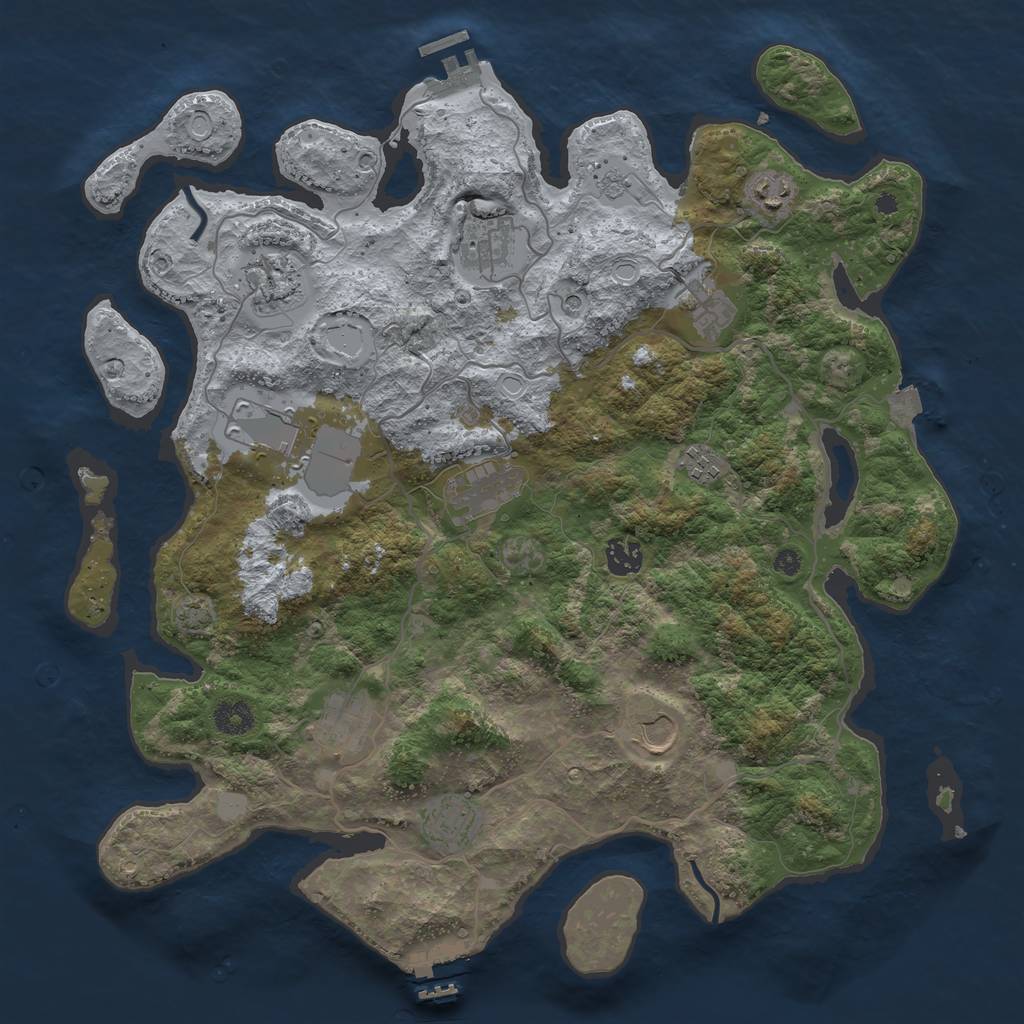 Rust Map: Procedural Map, Size: 4000, Seed: 1706862627, 19 Monuments