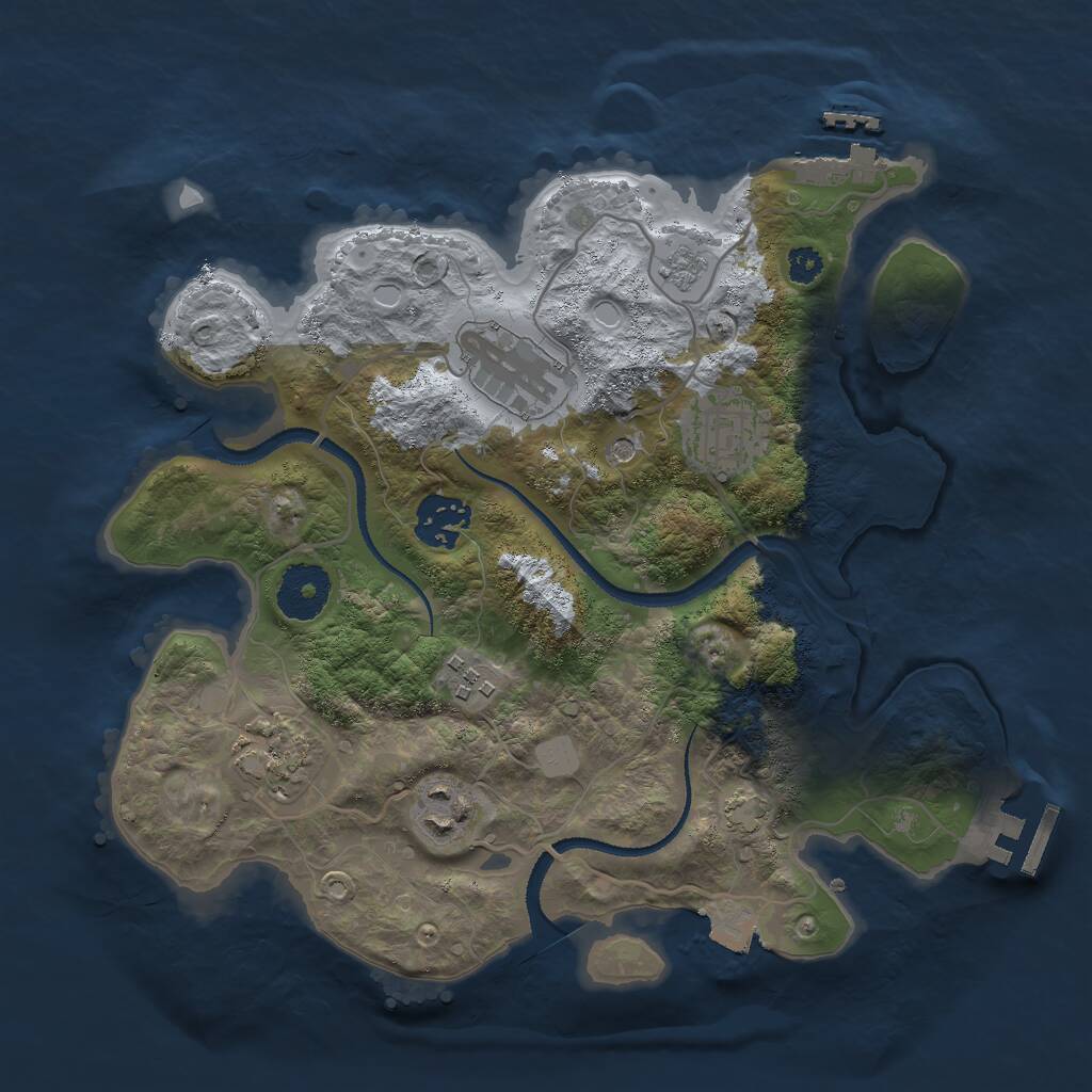 Rust Map: Procedural Map, Size: 3000, Seed: 1950249070, 12 Monuments