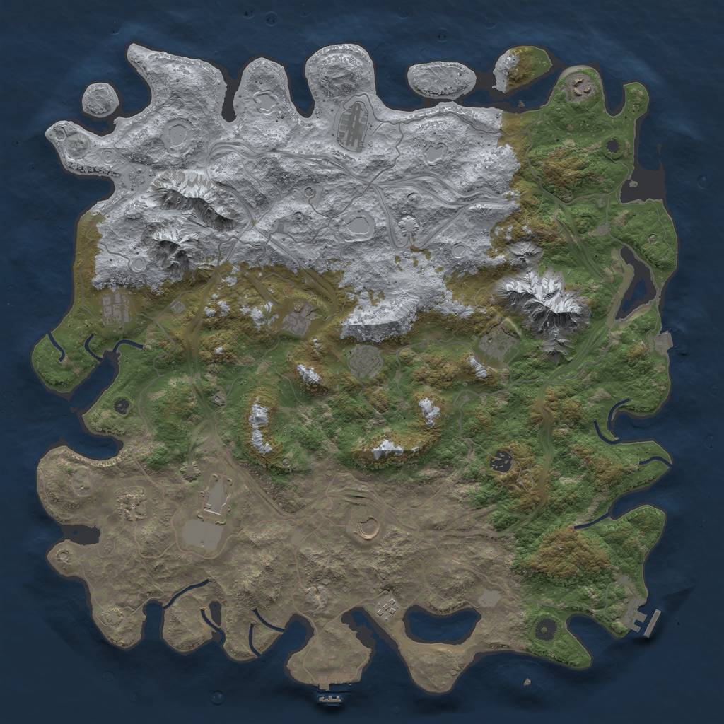 Rust Map: Procedural Map, Size: 5000, Seed: 60924, 19 Monuments