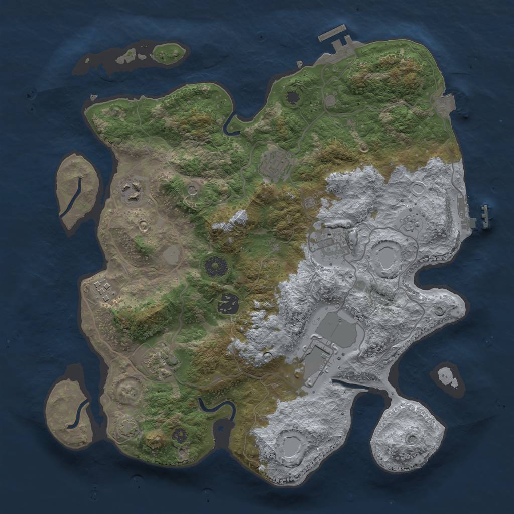 Rust Map: Procedural Map, Size: 3500, Seed: 509, 15 Monuments