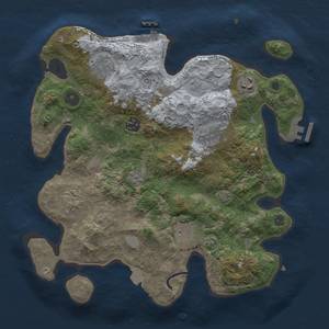 Thumbnail Rust Map: Procedural Map, Size: 3323, Seed: 779999, 15 Monuments