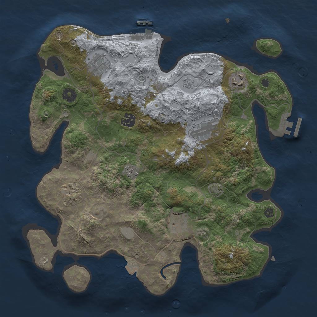 Rust Map: Procedural Map, Size: 3323, Seed: 779999, 15 Monuments