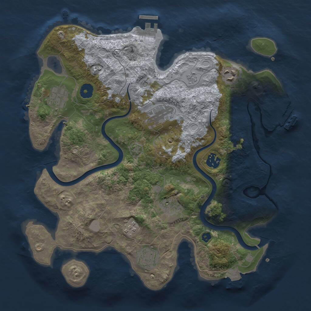 Rust Map: Procedural Map, Size: 3323, Seed: 779999, 13 Monuments