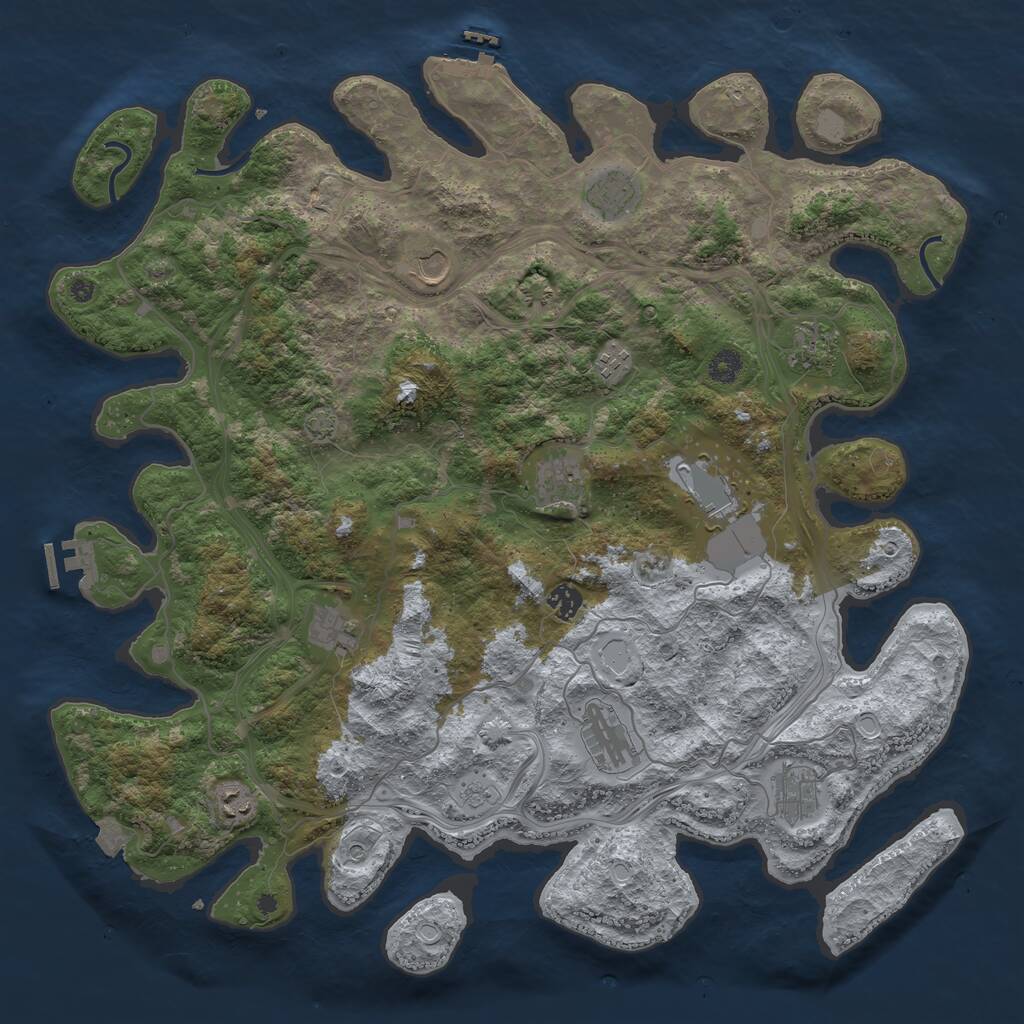 Rust Map: Procedural Map, Size: 4500, Seed: 50321917, 17 Monuments