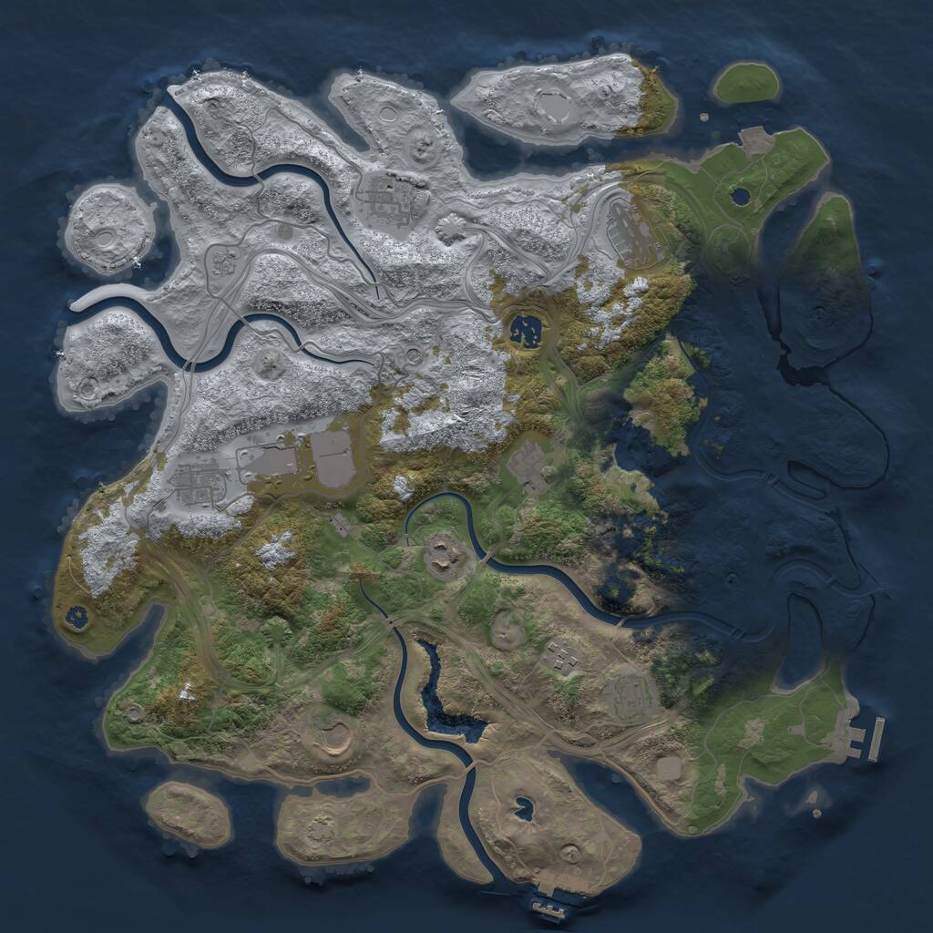 Rust Map: Procedural Map, Size: 4250, Seed: 1792775507, 16 Monuments