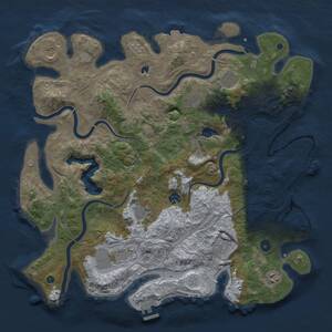 Thumbnail Rust Map: Procedural Map, Size: 4300, Seed: 295354, 15 Monuments