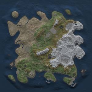 Thumbnail Rust Map: Procedural Map, Size: 3500, Seed: 1887397737, 16 Monuments