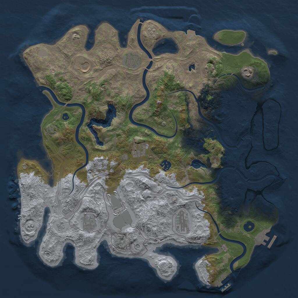Rust Map: Procedural Map, Size: 4250, Seed: 1068752317, 15 Monuments