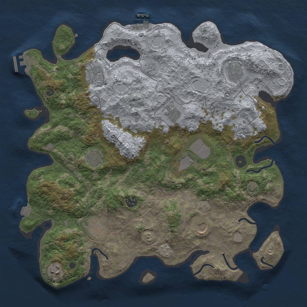 Rust Map: Procedural Map, Size: 4000, Seed: 2226, 18 Monuments