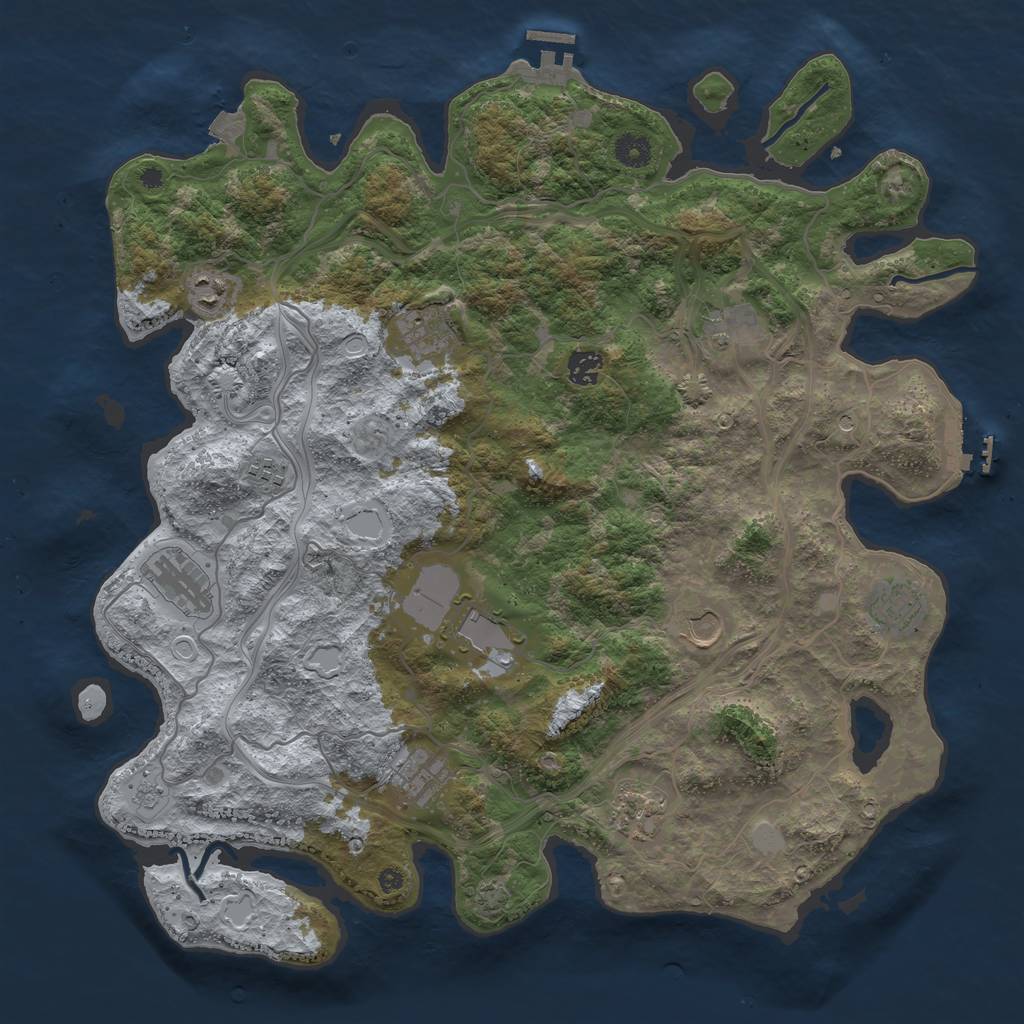 Rust Map: Procedural Map, Size: 4250, Seed: 1820184174, 19 Monuments