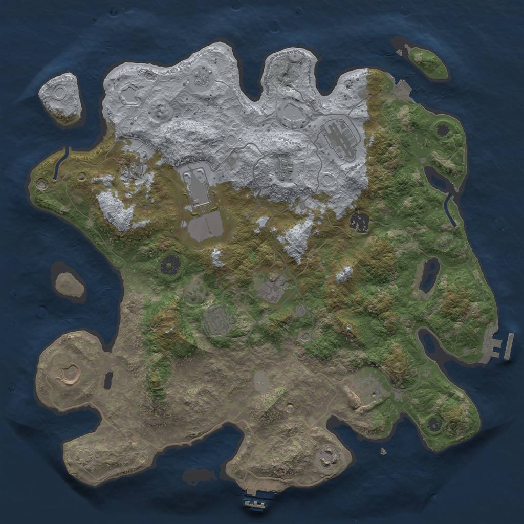 Rust Map: Procedural Map, Size: 3900, Seed: 79, 18 Monuments