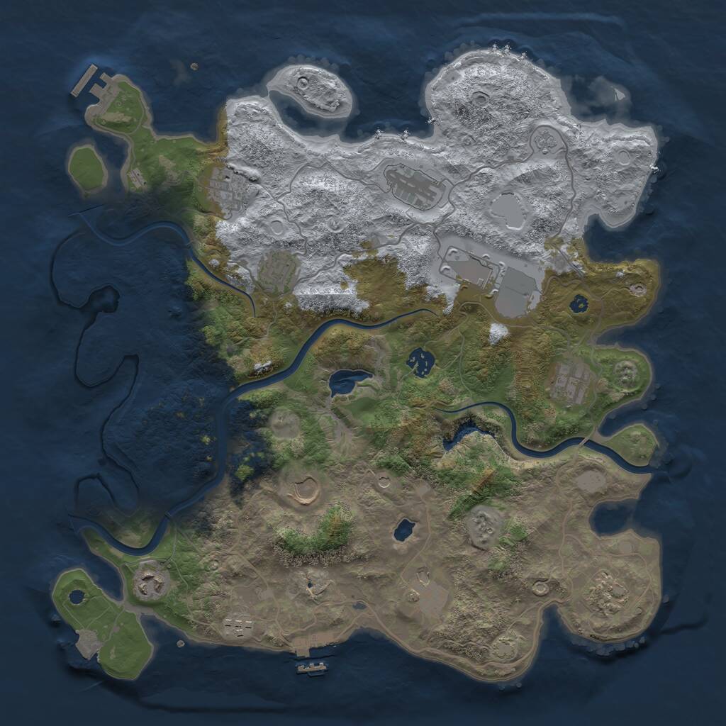Rust Map: Procedural Map, Size: 4000, Seed: 1180932014, 17 Monuments