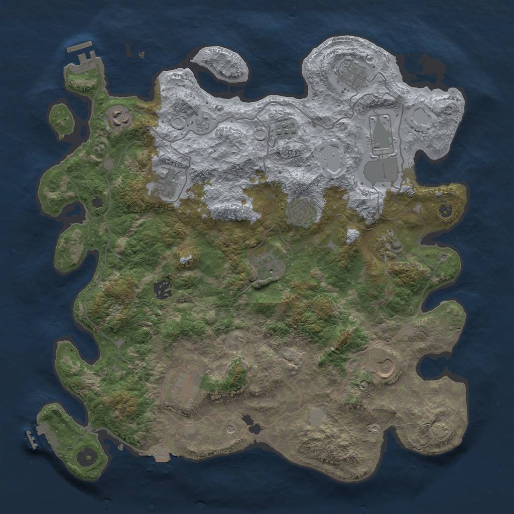 Rust Map: Procedural Map, Size: 4000, Seed: 1180932014, 19 Monuments