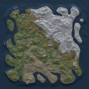 Thumbnail Rust Map: Procedural Map, Size: 4250, Seed: 23034775, 19 Monuments