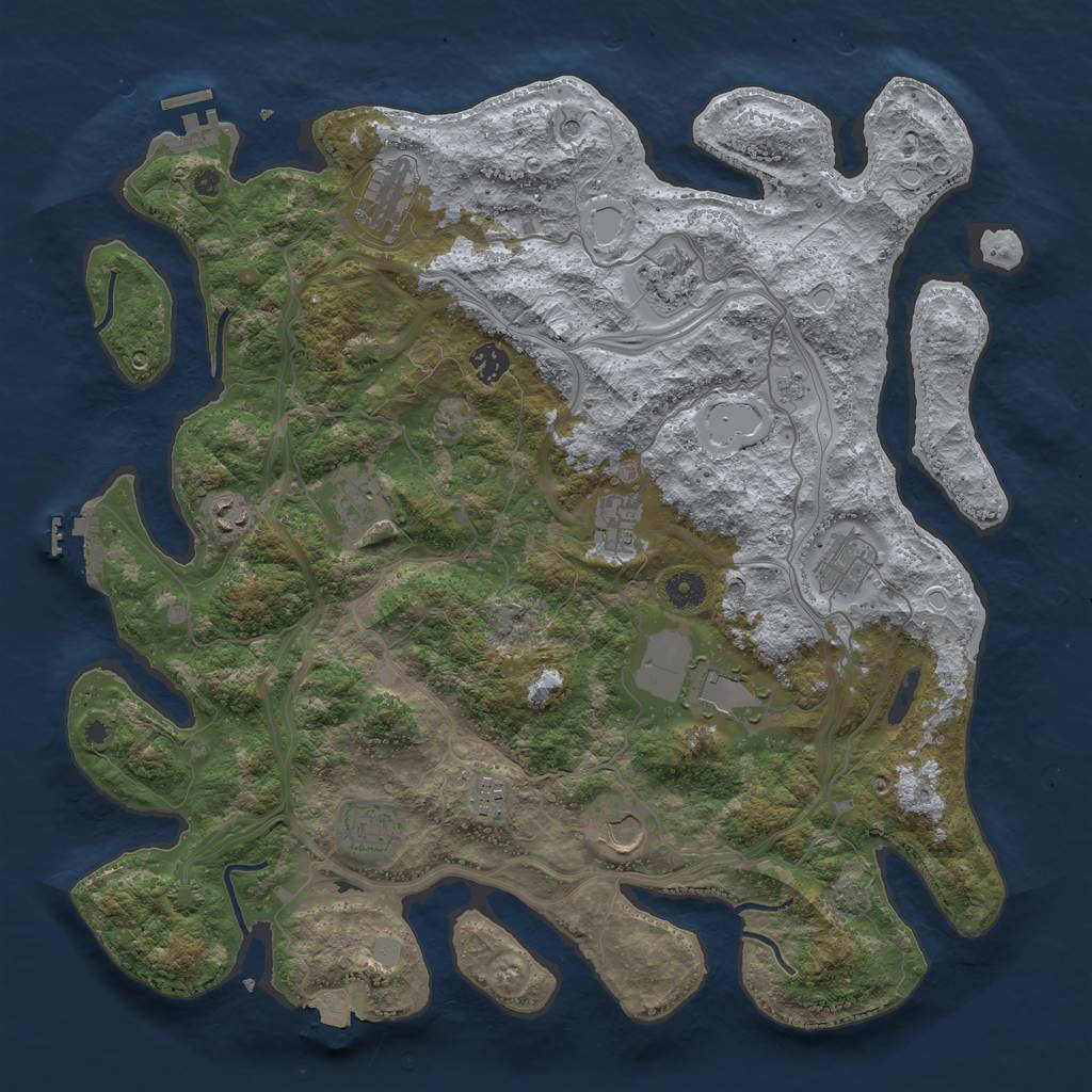 Rust Map: Procedural Map, Size: 4250, Seed: 23034775, 19 Monuments