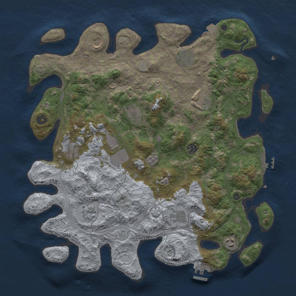 Rust Map: Procedural Map, Size: 4250, Seed: 624837017, 19 Monuments