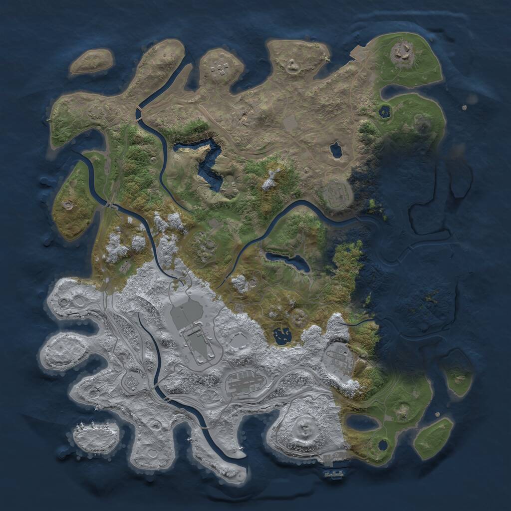 Rust Map: Procedural Map, Size: 4250, Seed: 624837017, 14 Monuments