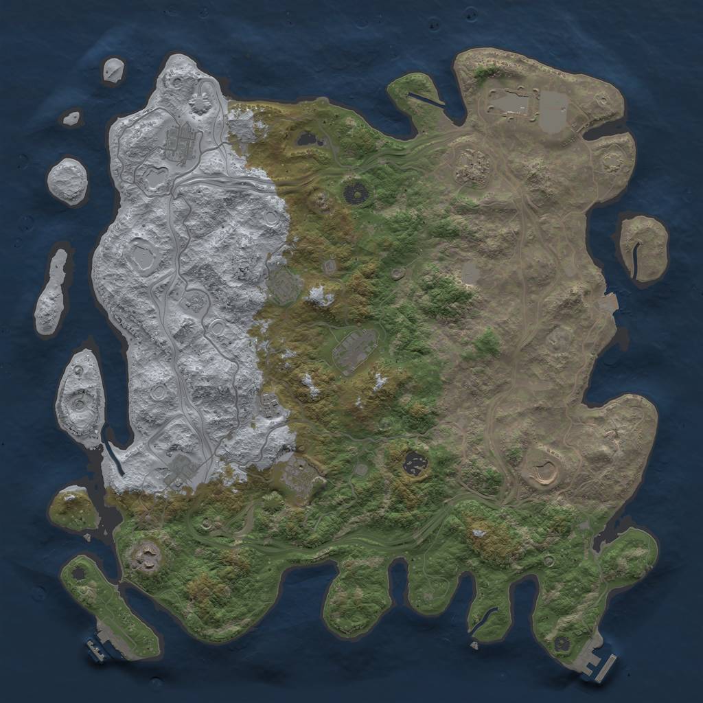 Rust Map: Procedural Map, Size: 4500, Seed: 1007459867, 19 Monuments