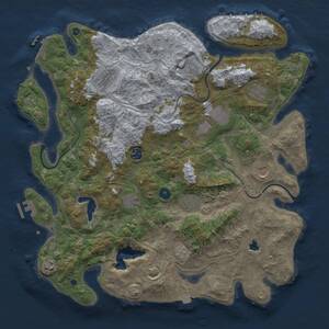 Thumbnail Rust Map: Procedural Map, Size: 4300, Seed: 905202469, 16 Monuments