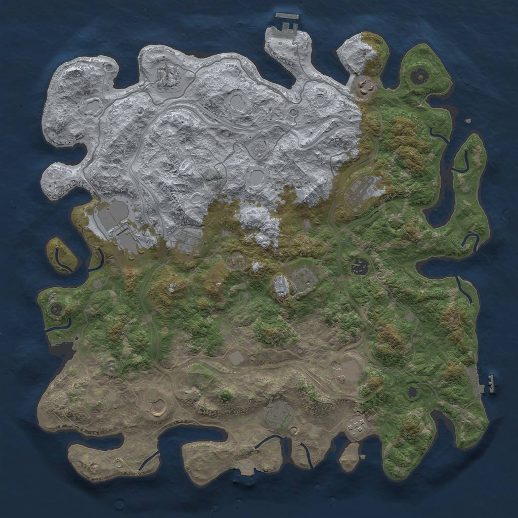 Rust Map: Procedural Map, Size: 4500, Seed: 1653774871, 19 Monuments