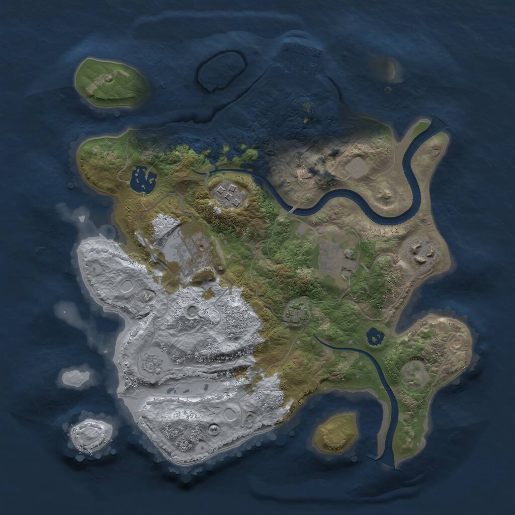 Rust Map: Procedural Map, Size: 2900, Seed: 1772838027, 9 Monuments