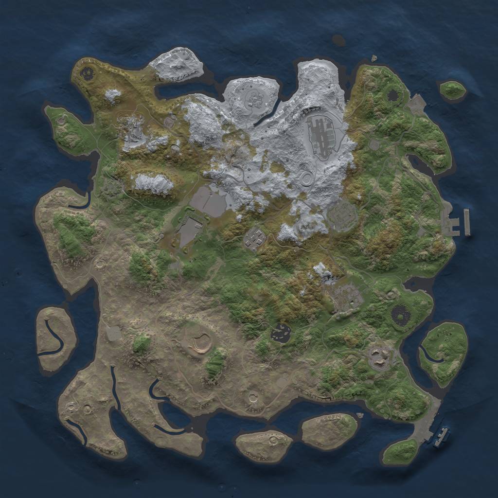 Rust Map: Procedural Map, Size: 3750, Seed: 337291982, 17 Monuments