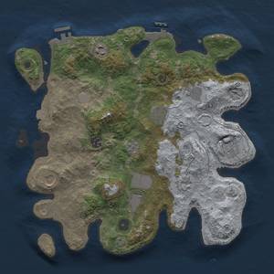 Thumbnail Rust Map: Procedural Map, Size: 3500, Seed: 28725, 17 Monuments